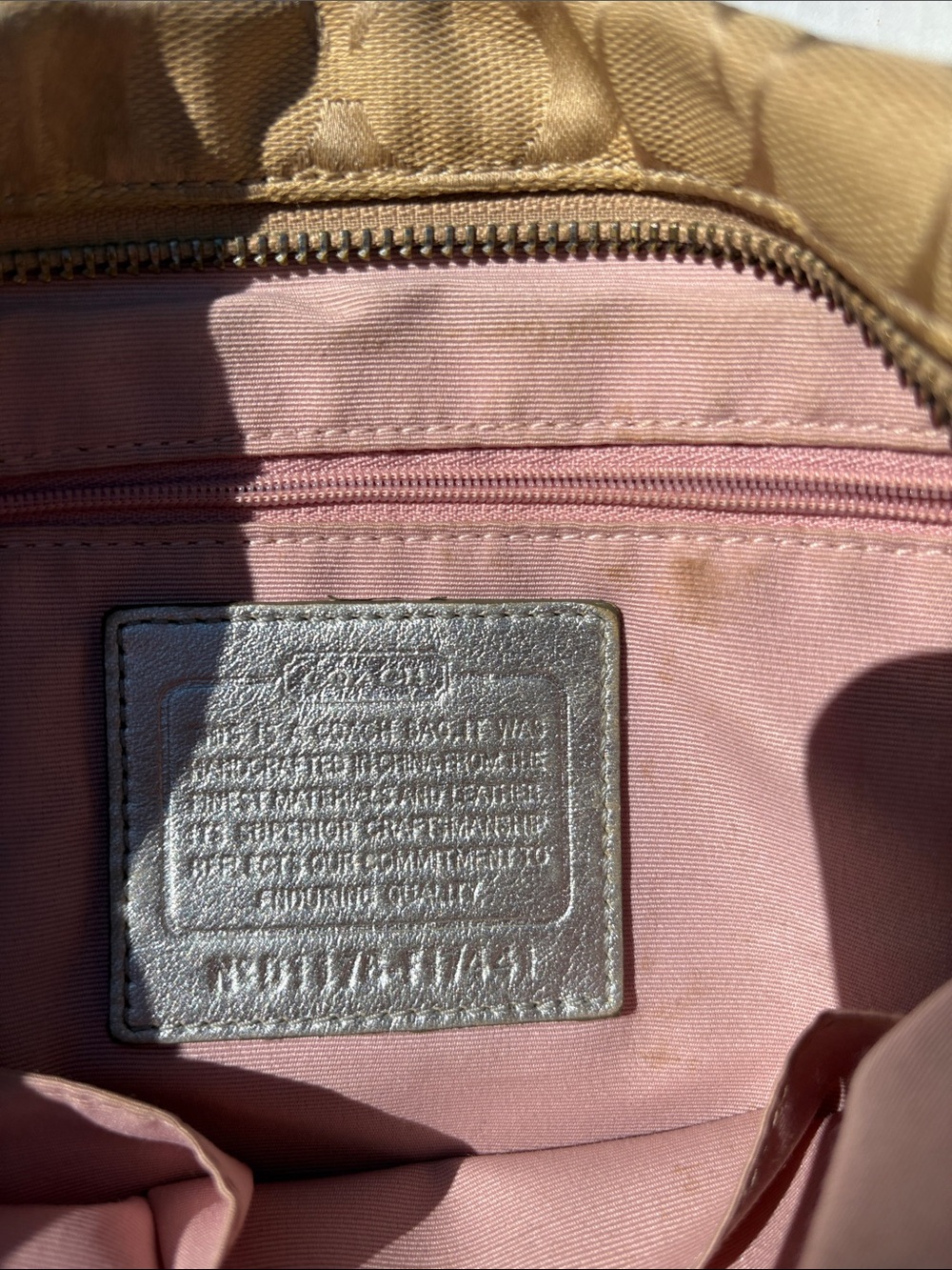 COACH Beige Signature Canvas Crossbody with Multi-Color Leather Accents - Picture 8 of 9